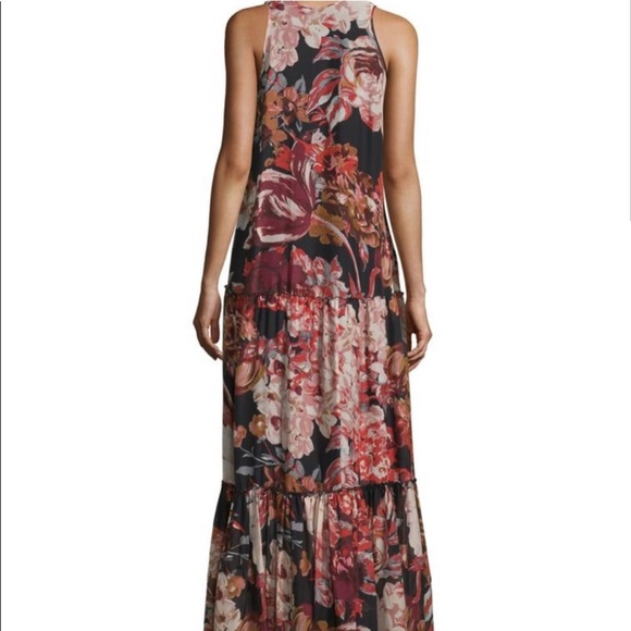 * Elizabeth & James Silk Floral Maxi Dress Size Medium Runway Designer Romantic - Picture 4 of 14